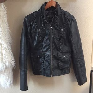 Guess distressed faux leather jacket